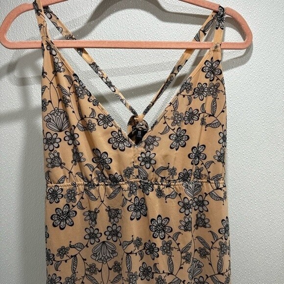 For Love & Lemons Pia Floral Low Back V neck Halter Midi Dress Size S - Picture 3 of 6